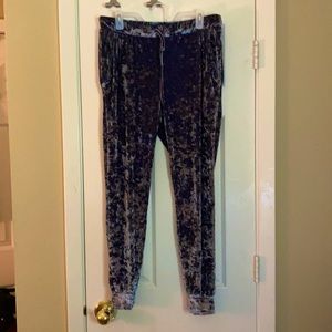Light blue crushed velvet joggers sweatpants 👛